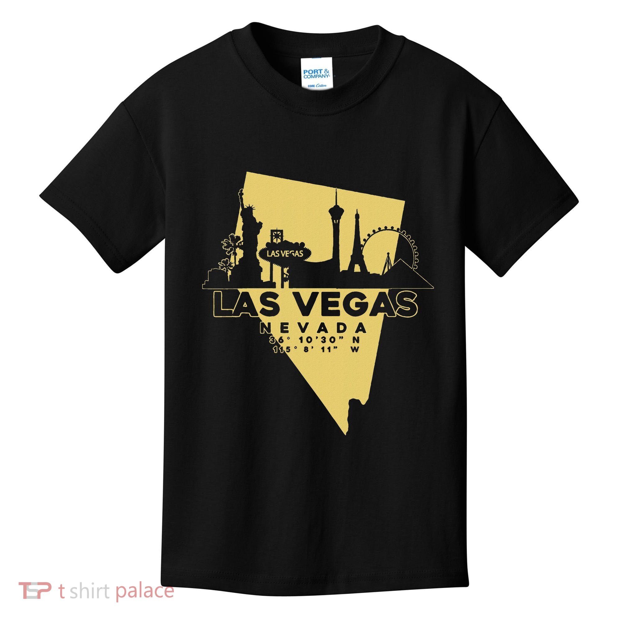 Las Vegas Nevada Skyline Gps Coordinates Kids T-Shirt
