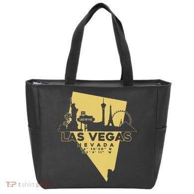 Las Vegas Nevada Skyline Gps Coordinates Tote Bag