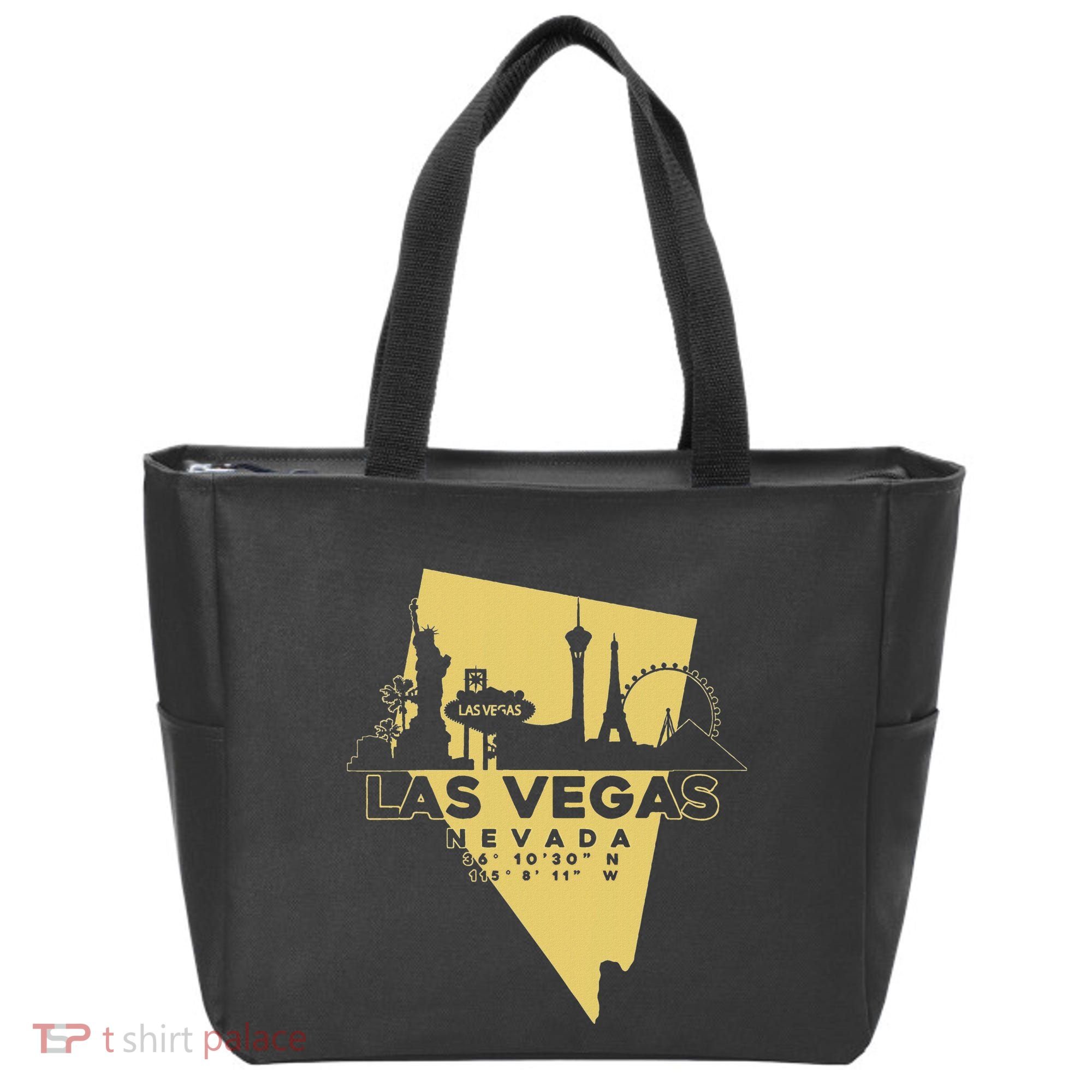 Las Vegas Nevada Skyline Gps Coordinates Tote Bag