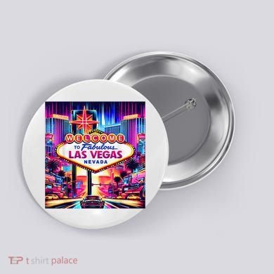 Las Vegas Nevada Design Las Vegas Souvenir Button