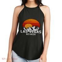 Las Vegas Nevada Retro Mountain Sunset Women's Perfect Tri Rocker Tank thumb 2