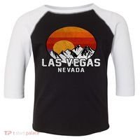 Las Vegas Nevada Retro Mountain Sunset Toddler Fine Jersey T-Shirt thumb 0