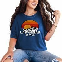 Las Vegas Nevada Retro Mountain Sunset Comfort Colors T-Shirt thumb 0