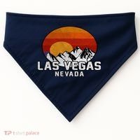 Las Vegas Nevada Retro Mountain Sunset USA-Made Doggie Bandana thumb 0