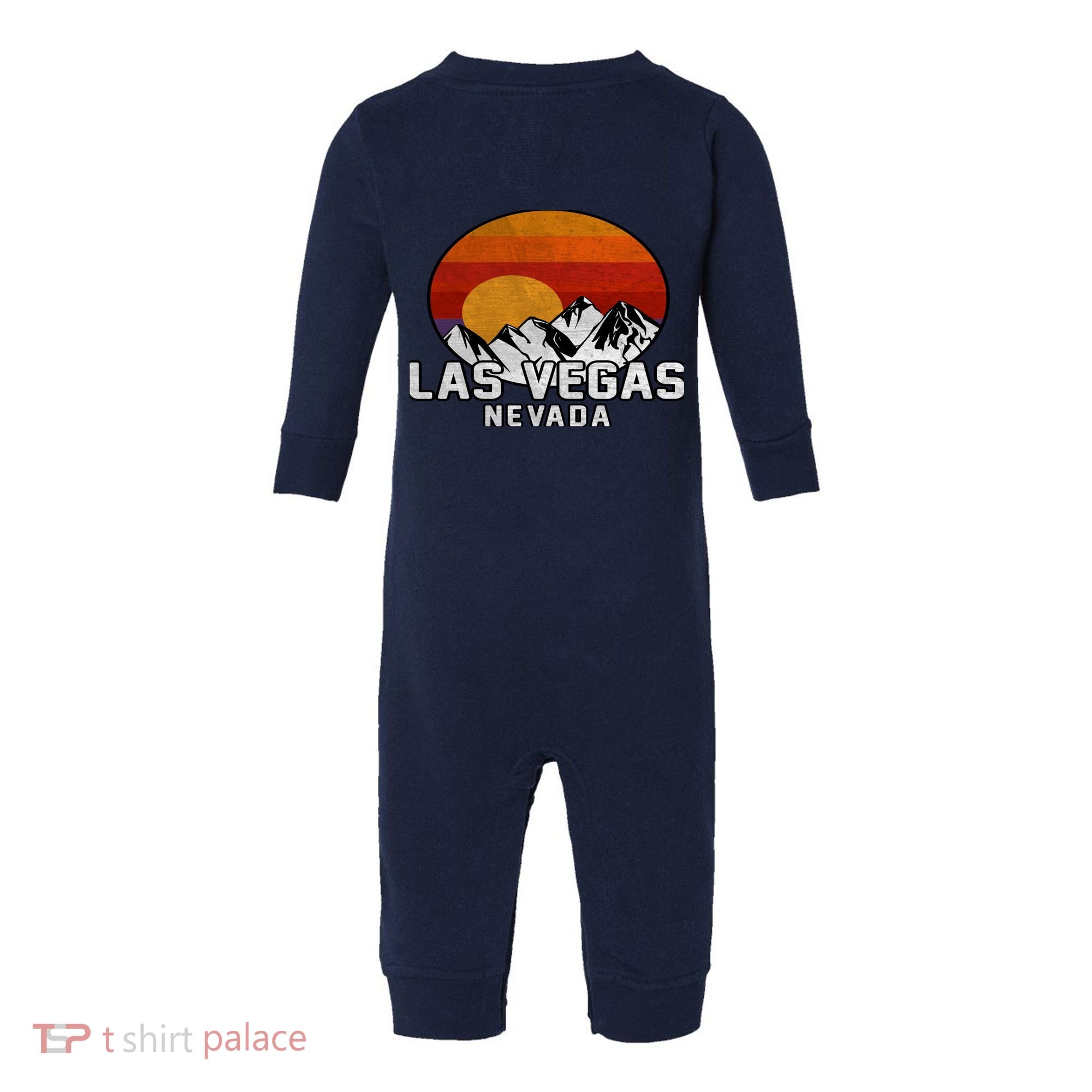 Las Vegas Nevada Retro Mountain Sunset Infant Fleece One Piece