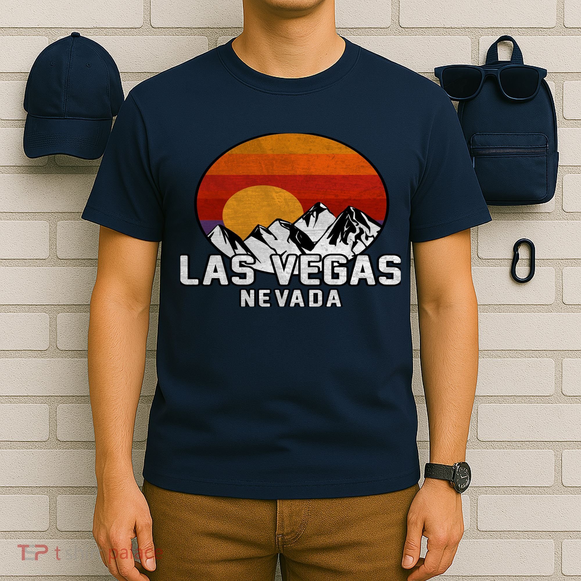 Las Vegas Nevada Retro Mountain Sunset T-Shirt