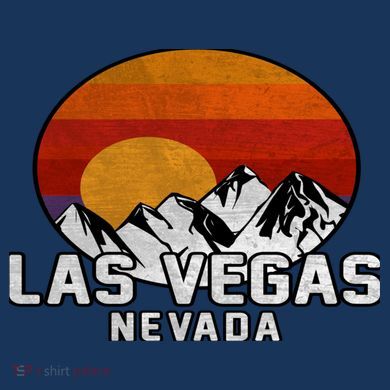 Las Vegas Nevada Retro Mountain Sunset Button