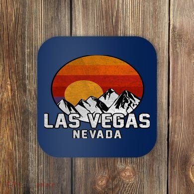 Las Vegas Nevada Retro Mountain Sunset Coaster