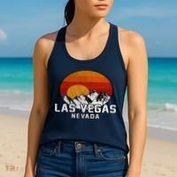 Las Vegas Nevada Retro Mountain Sunset Women's Tank Top thumb 2