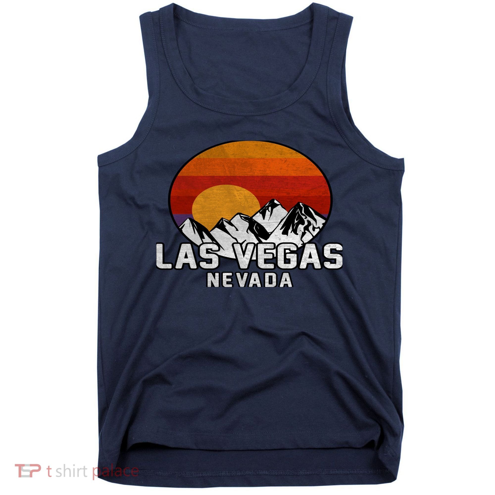 Las Vegas Nevada Retro Mountain Sunset Tank Top