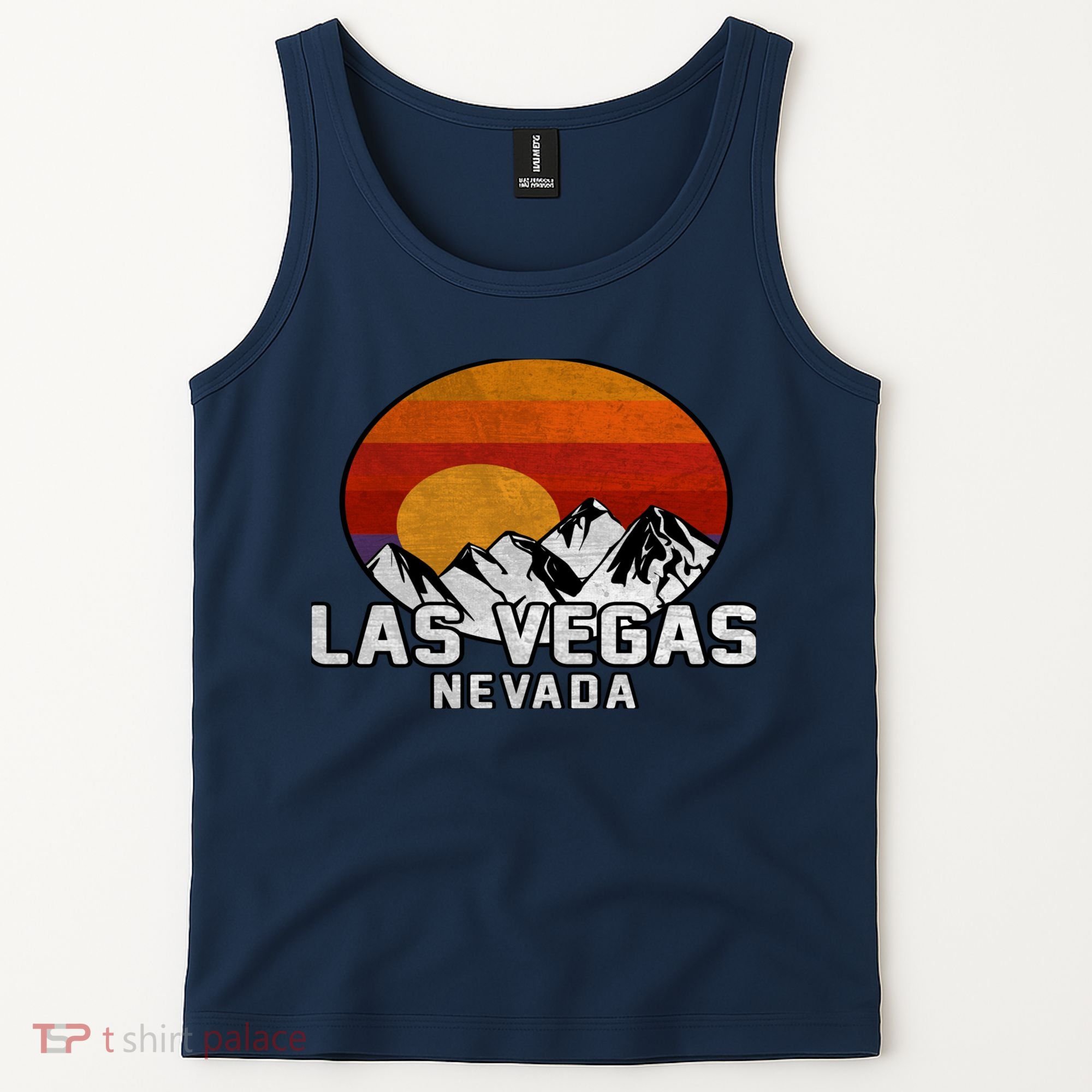 Las Vegas Nevada Retro Mountain Sunset Tank Top