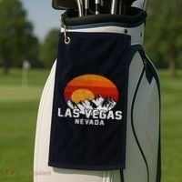 Las Vegas Nevada Retro Mountain Sunset Golf Towel thumb 2