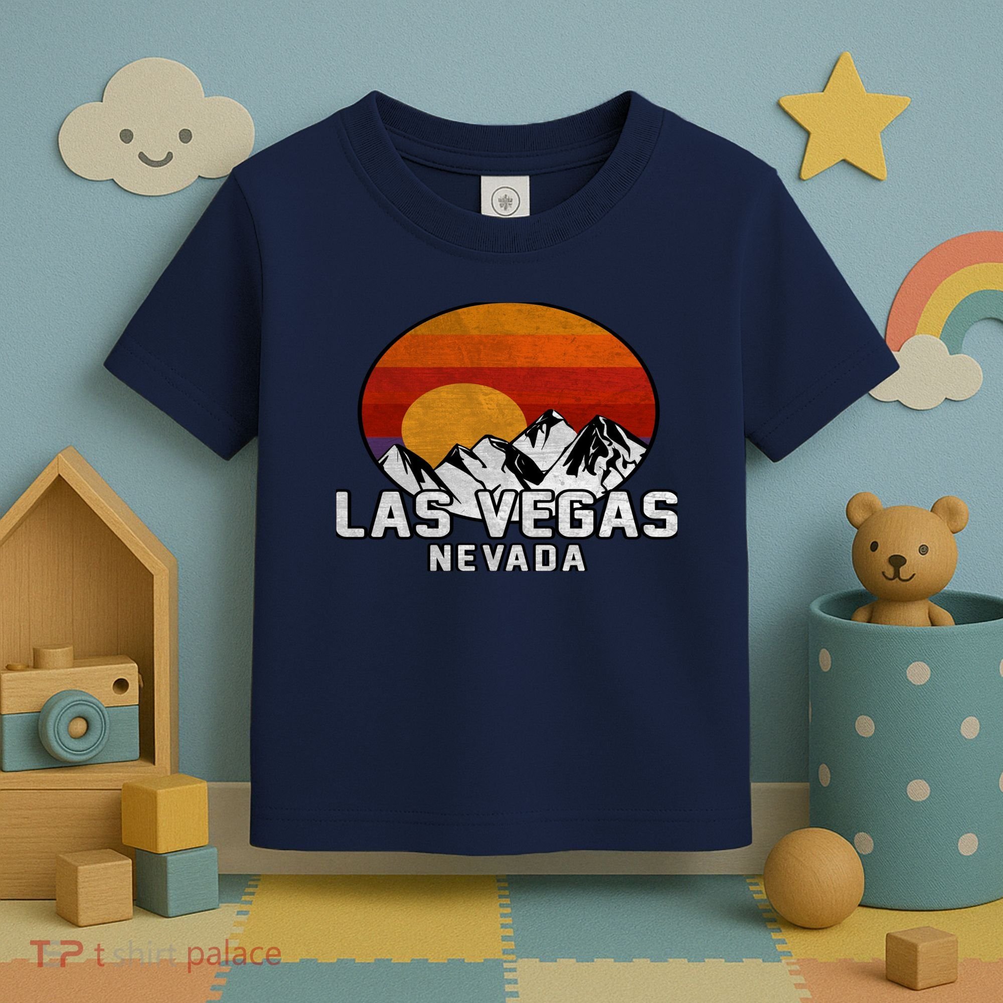 Las Vegas Nevada Retro Mountain Sunset Toddler T-Shirt
