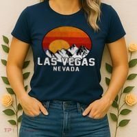 Las Vegas Nevada Retro Mountain Sunset Women's T-Shirt thumb 2