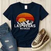 Las Vegas Nevada Retro Mountain Sunset Women's T-Shirt thumb 3