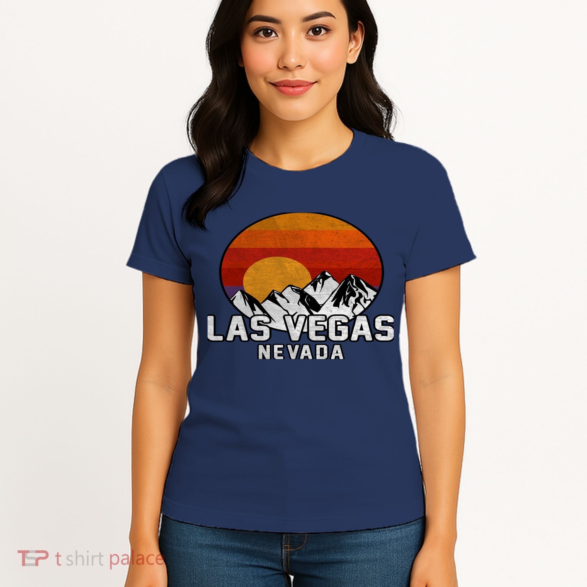 Las Vegas Nevada Retro Mountain Sunset Women's T-Shirt