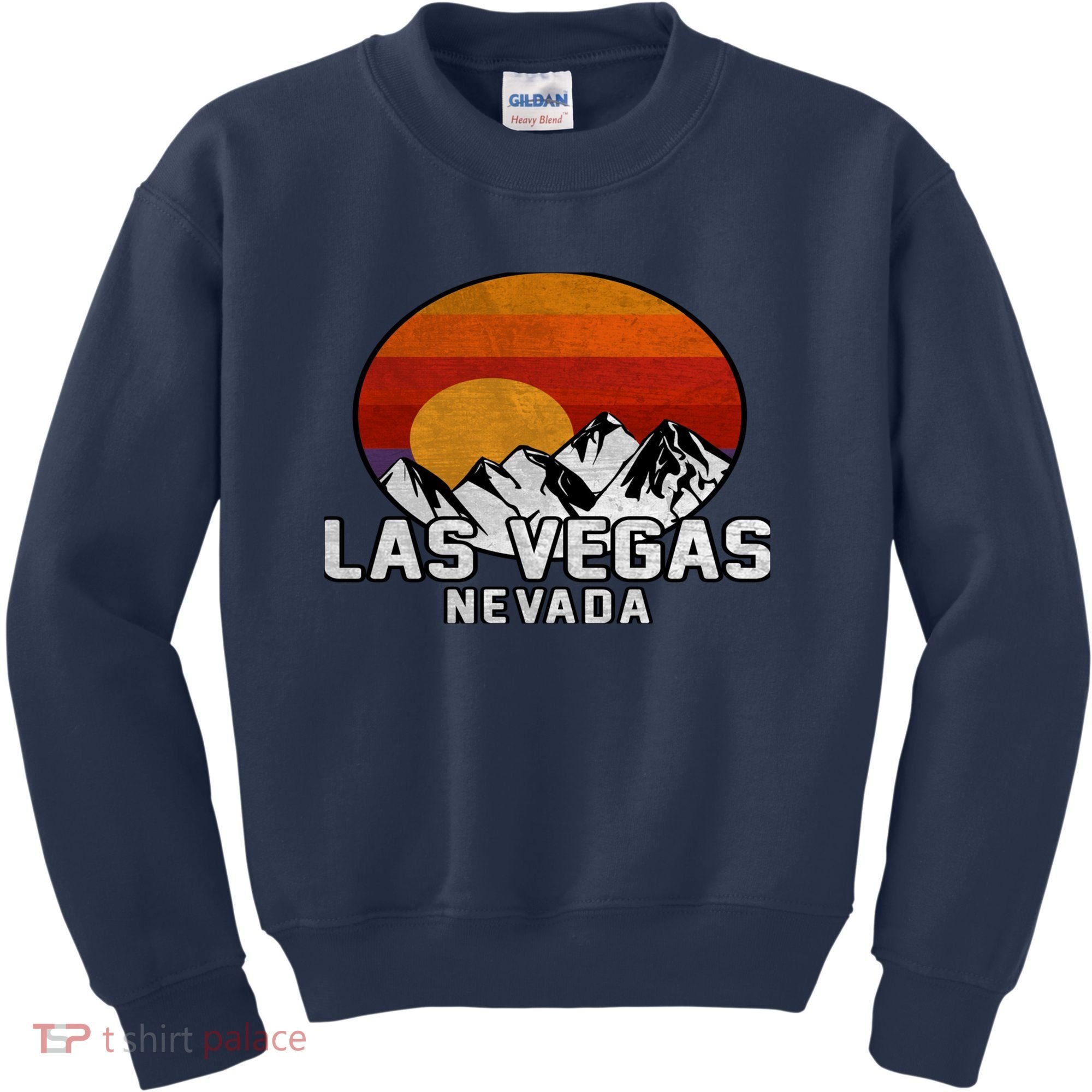 Las Vegas Nevada Retro Mountain Sunset Kids Sweatshirt