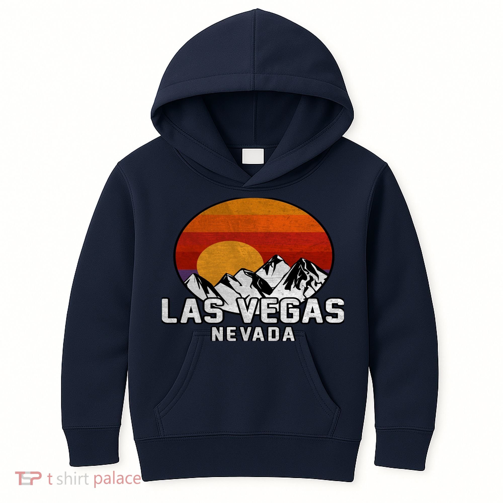 Las Vegas Nevada Retro Mountain Sunset Kids Hoodie