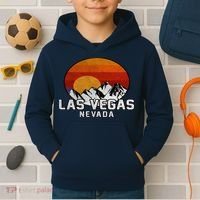Las Vegas Nevada Retro Mountain Sunset Kids Hoodie thumb 2