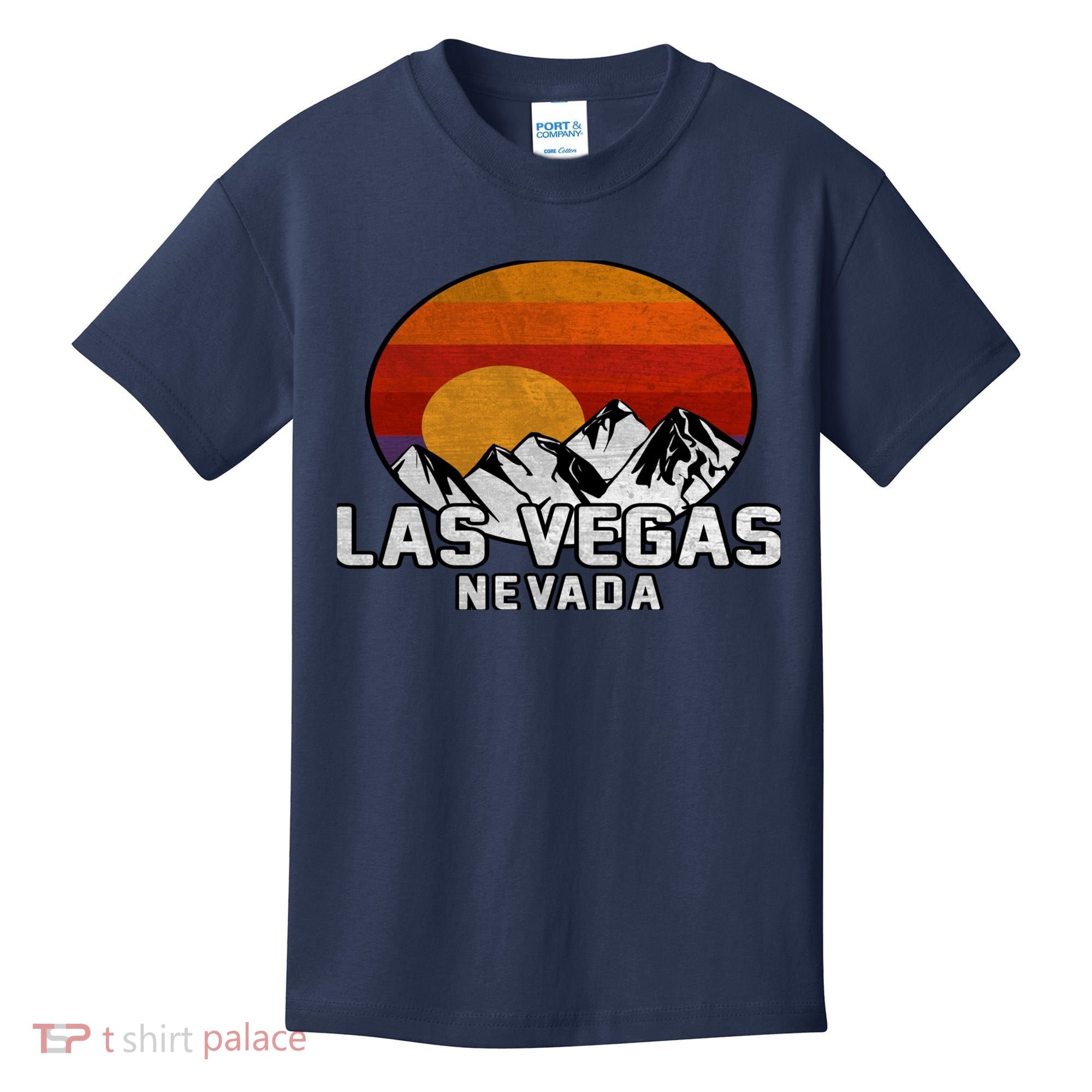 Las Vegas Nevada Retro Mountain Sunset Kids T-Shirt