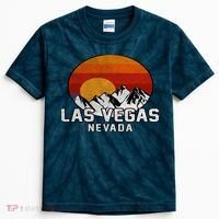 Las Vegas Nevada Retro Mountain Sunset Kids Tie-Dye T-Shirt thumb 0