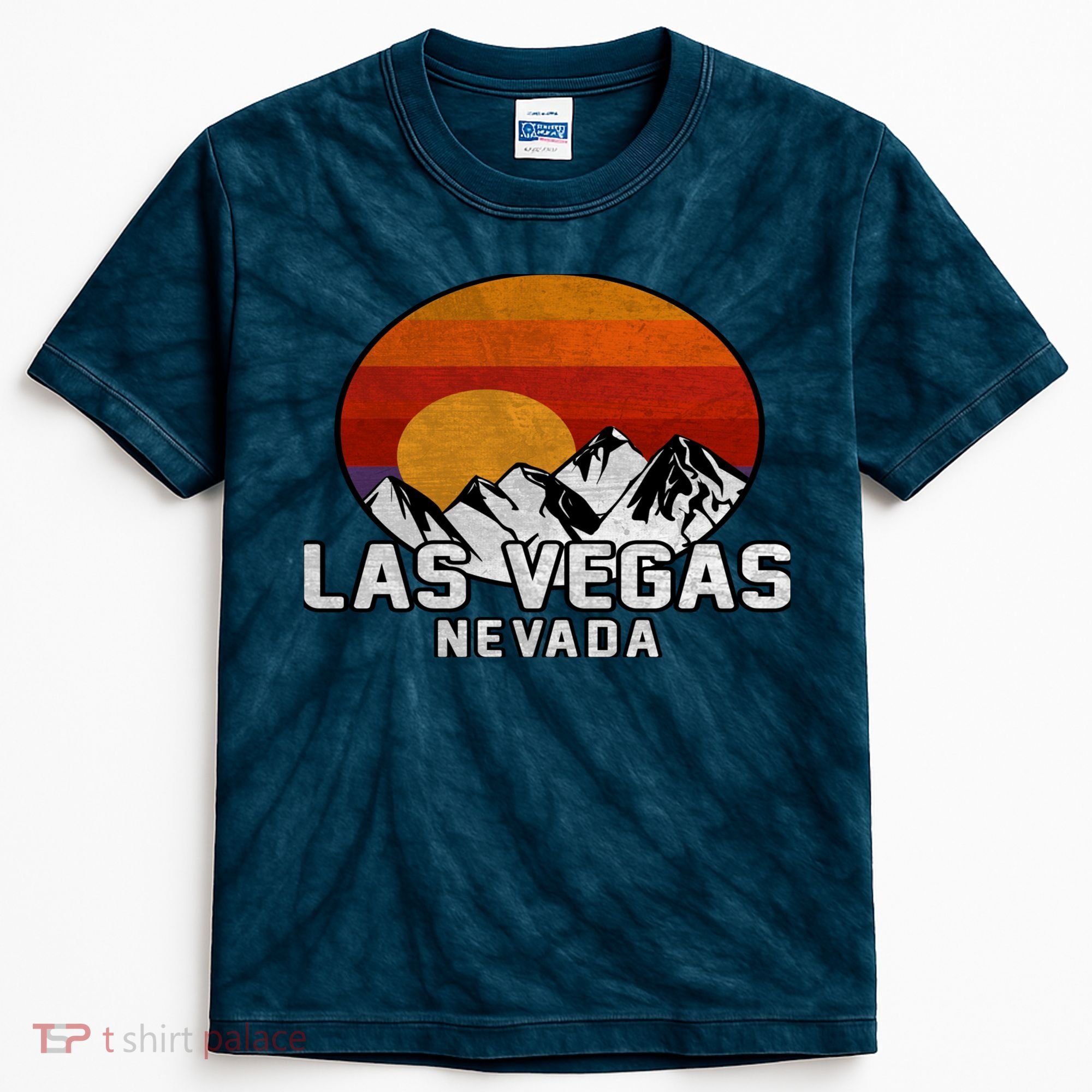 Las Vegas Nevada Retro Mountain Sunset Kids Tie-Dye T-Shirt