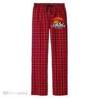 Las Vegas Nevada Retro Mountain Sunset Men's Flannel Plaid Pajama Pants thumb 0