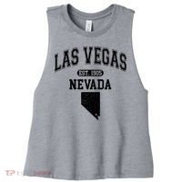 Las Vegas Nevada Est 1905 Varsity Women's Racerback Cropped Tank thumb 0
