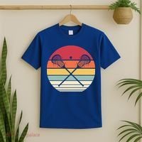 Lacrosse Vintage Retro Lacrosse Stick Sun Gift T-Shirt thumb 2