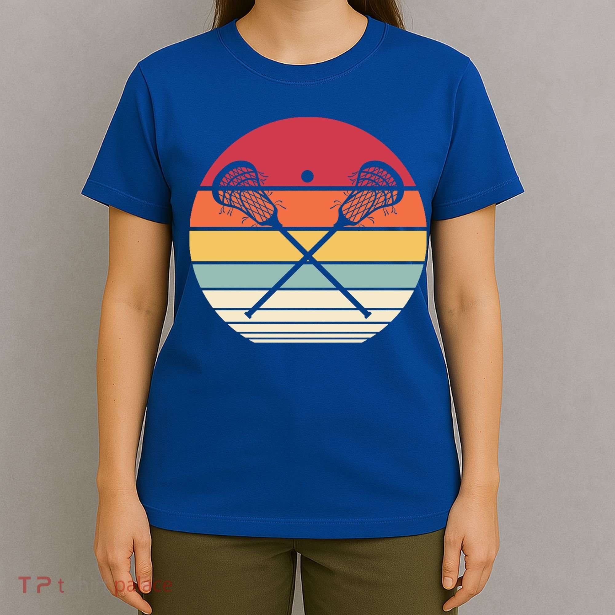 Lacrosse Vintage Retro Lacrosse Stick Sun Gift T-Shirt
