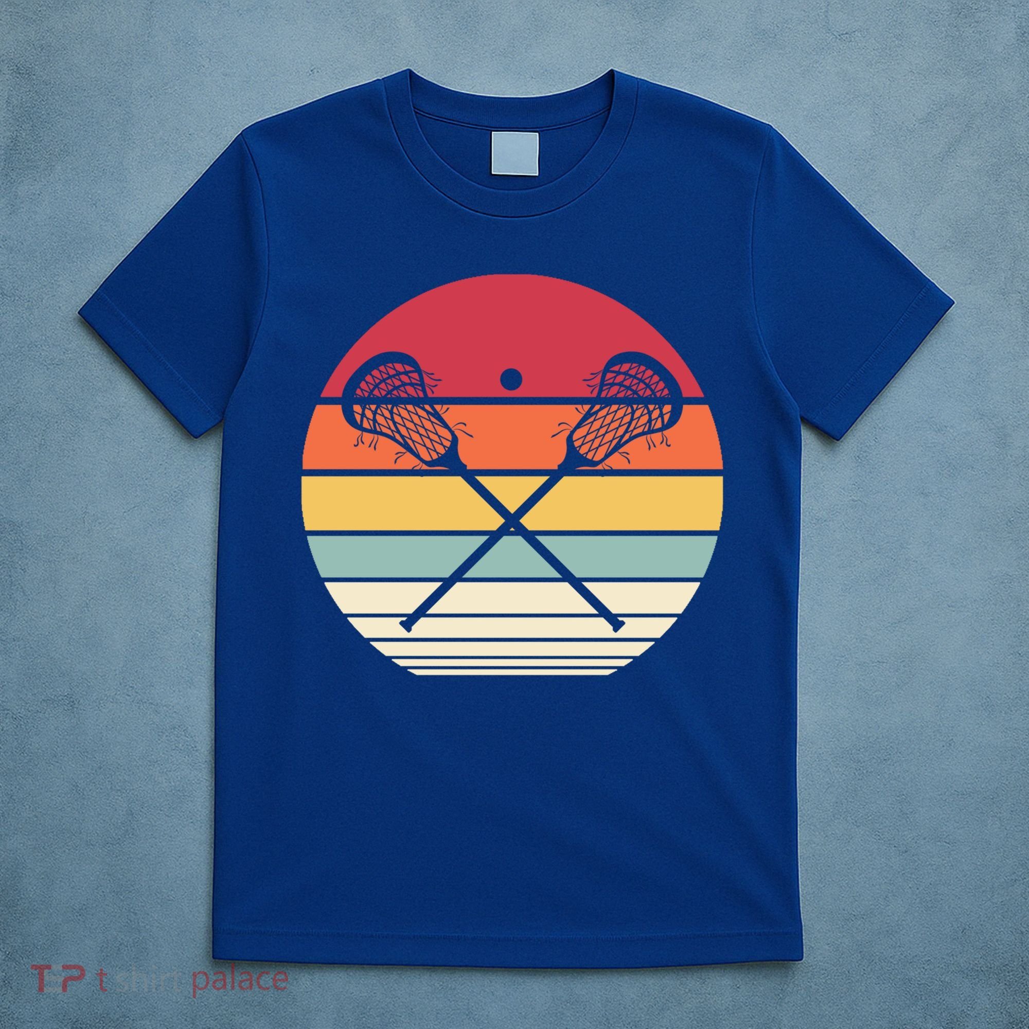Lacrosse Vintage Retro Lacrosse Stick Sun Gift T-Shirt
