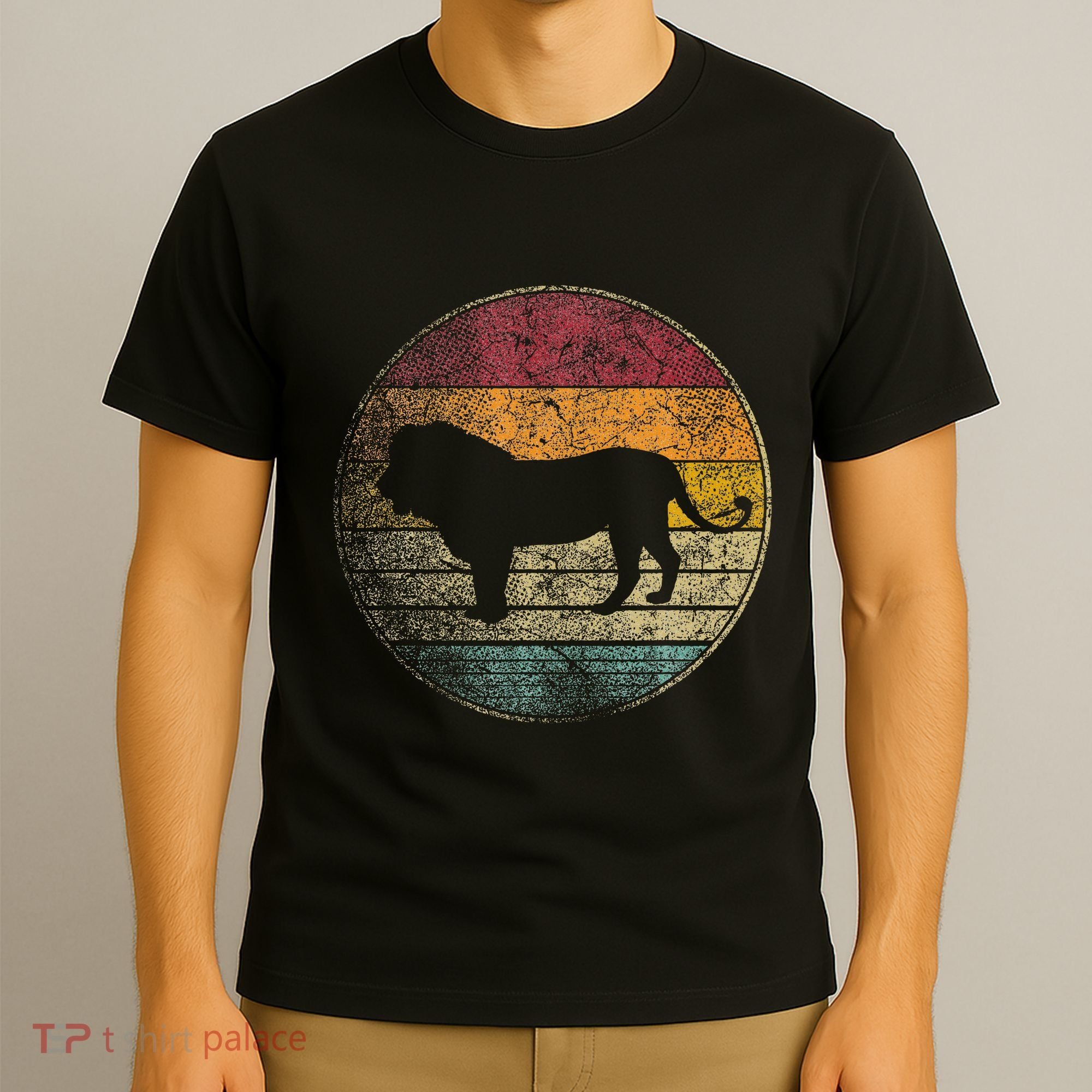 Lion Vintage Retro Cat Zoo Safari Africa T-Shirt