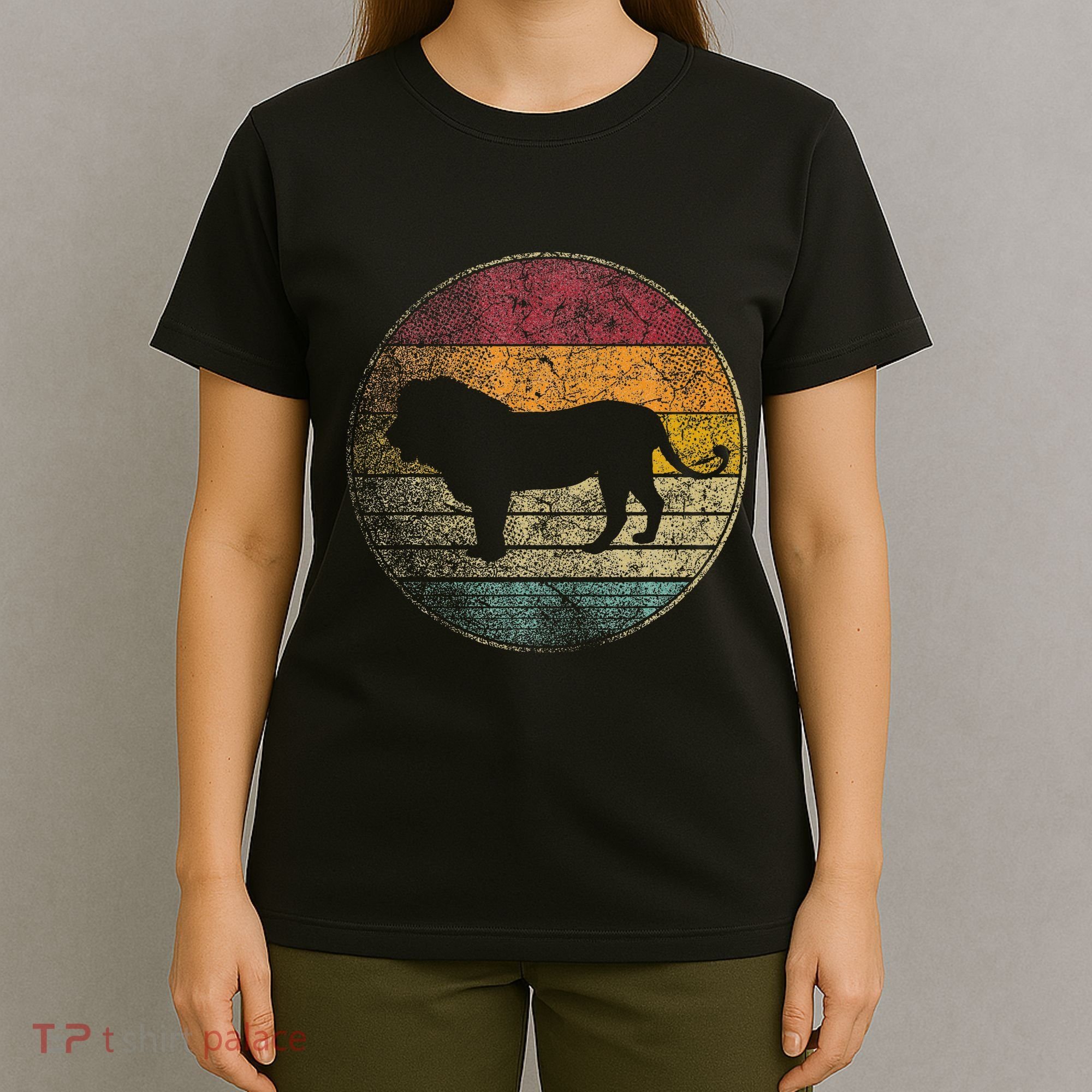 Lion Vintage Retro Cat Zoo Safari Africa T-Shirt
