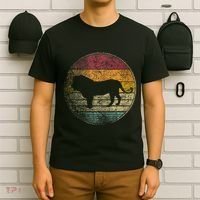 Lion Vintage Retro Cat Zoo Safari Africa T-Shirt thumb 6
