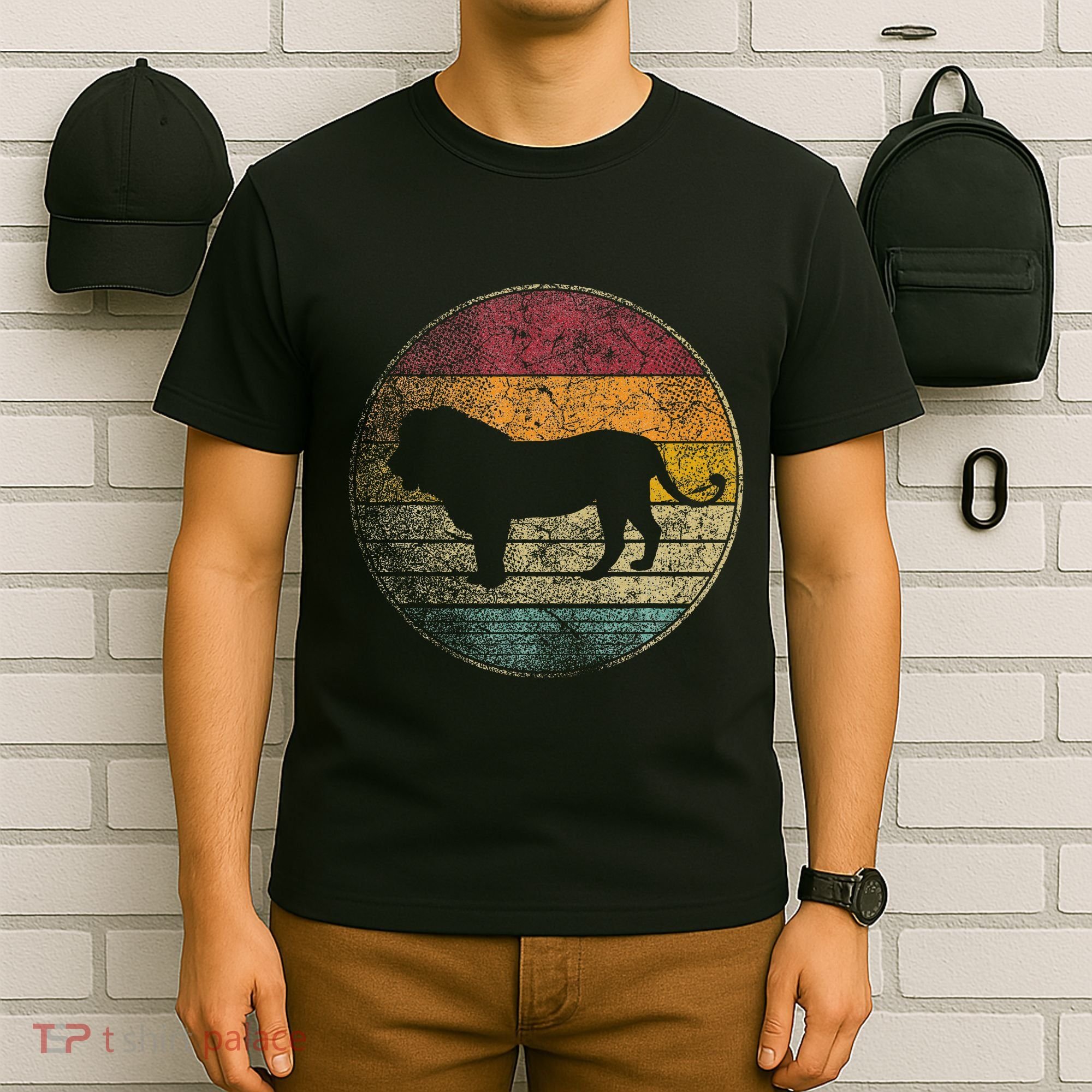 Lion Vintage Retro Cat Zoo Safari Africa T-Shirt
