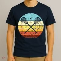 Lacrosse Vintage Retro Lacrosse Stick Sun Gift T-Shirt thumb 3