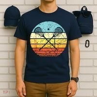 Lacrosse Vintage Retro Lacrosse Stick Sun Gift T-Shirt thumb 6