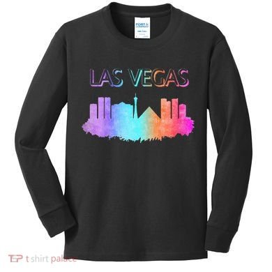 Las Vegas Skyline Kids Long Sleeve Shirt