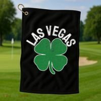 Las Vegas Shamrock St. Patrick's Day Saint Paddy's Irish Golf Towel thumb 1