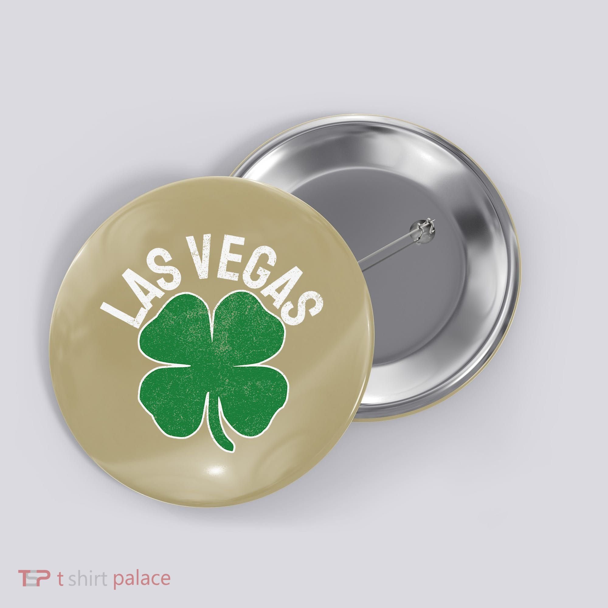 Las Vegas Shamrock St. Patrick's Day Saint Paddy's Irish Button
