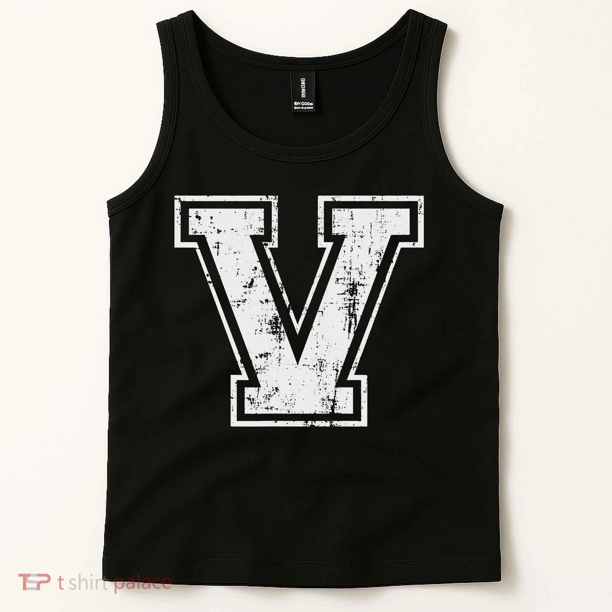 Letter V Uppercase Alphabet Initial School College Varsity Tank Top