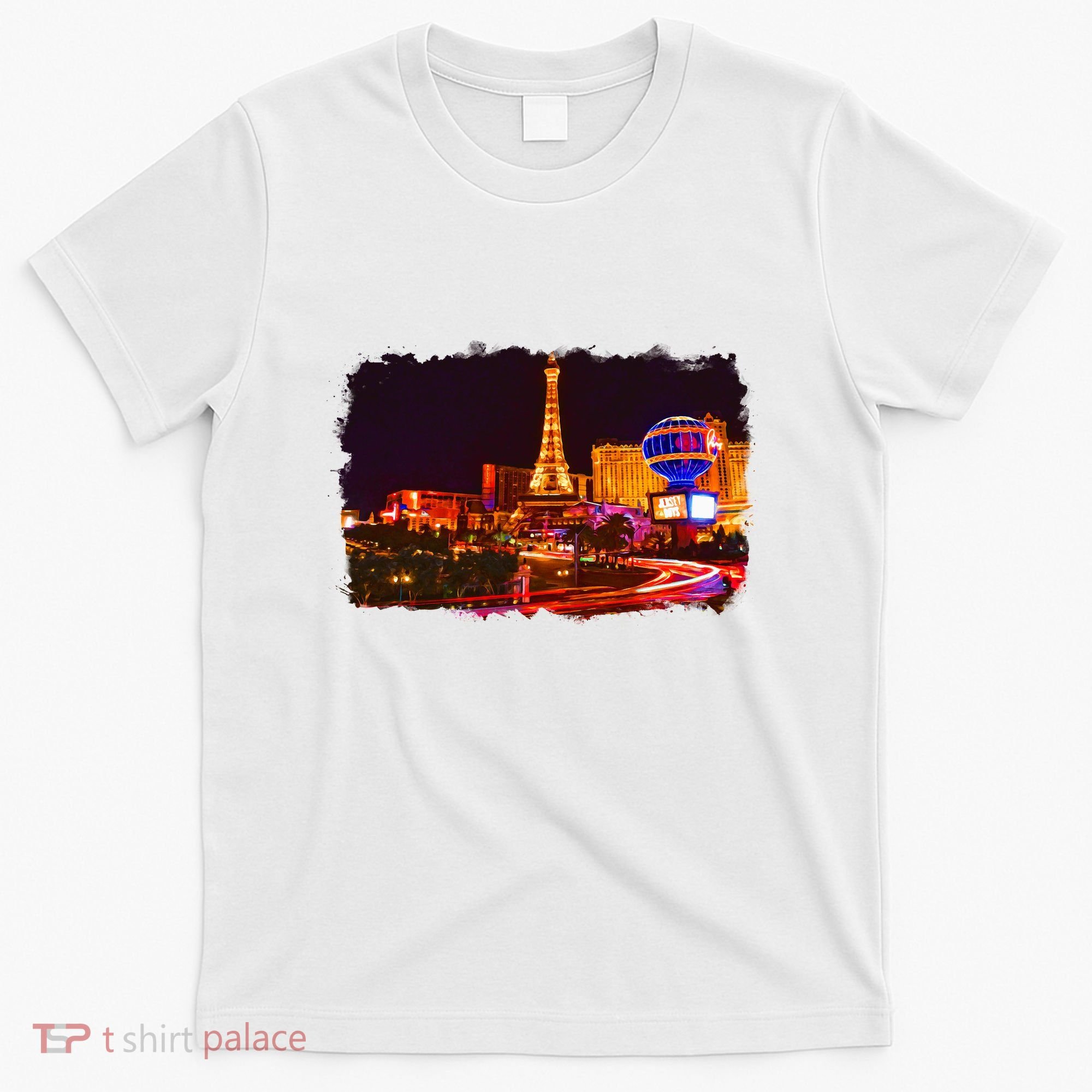 Las Vegas Usa Splash Watercolor Paris T-Shirt