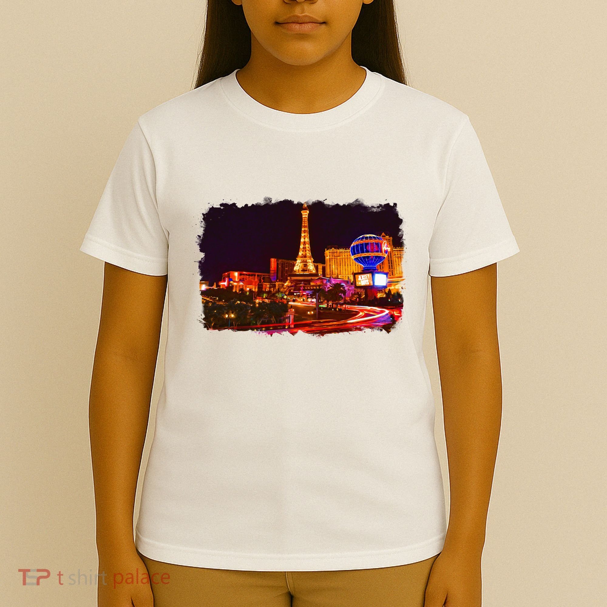 Las Vegas Usa Splash Watercolor Paris T-Shirt