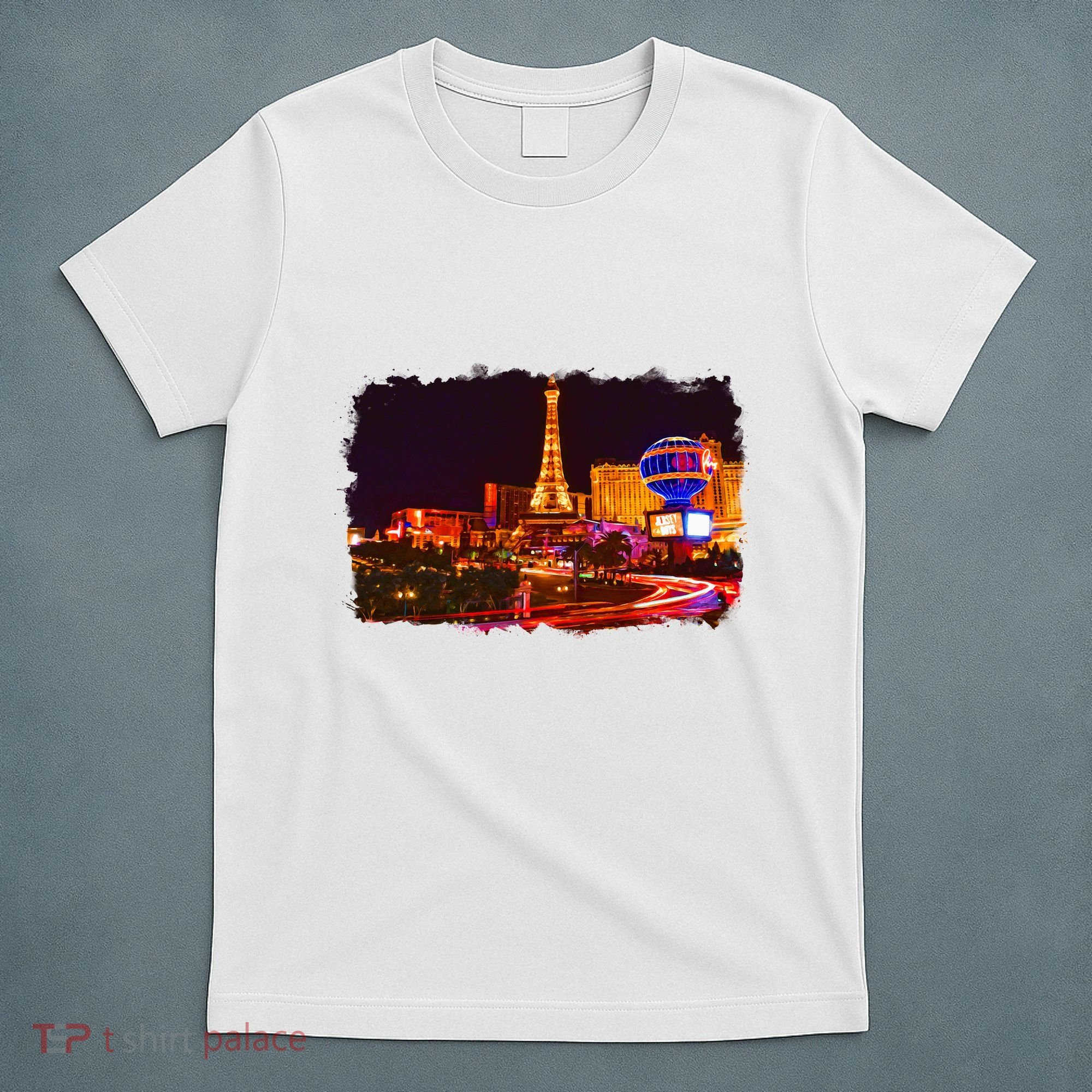 Las Vegas Usa Splash Watercolor Paris T-Shirt