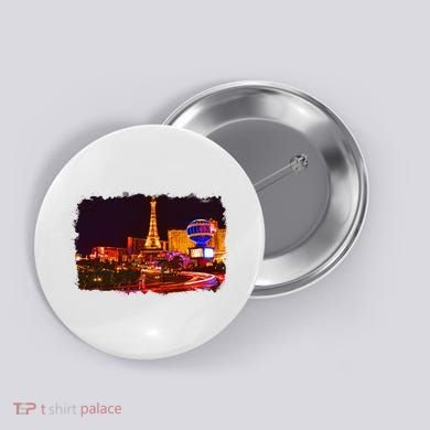 Las Vegas Usa Splash Watercolor Paris Button