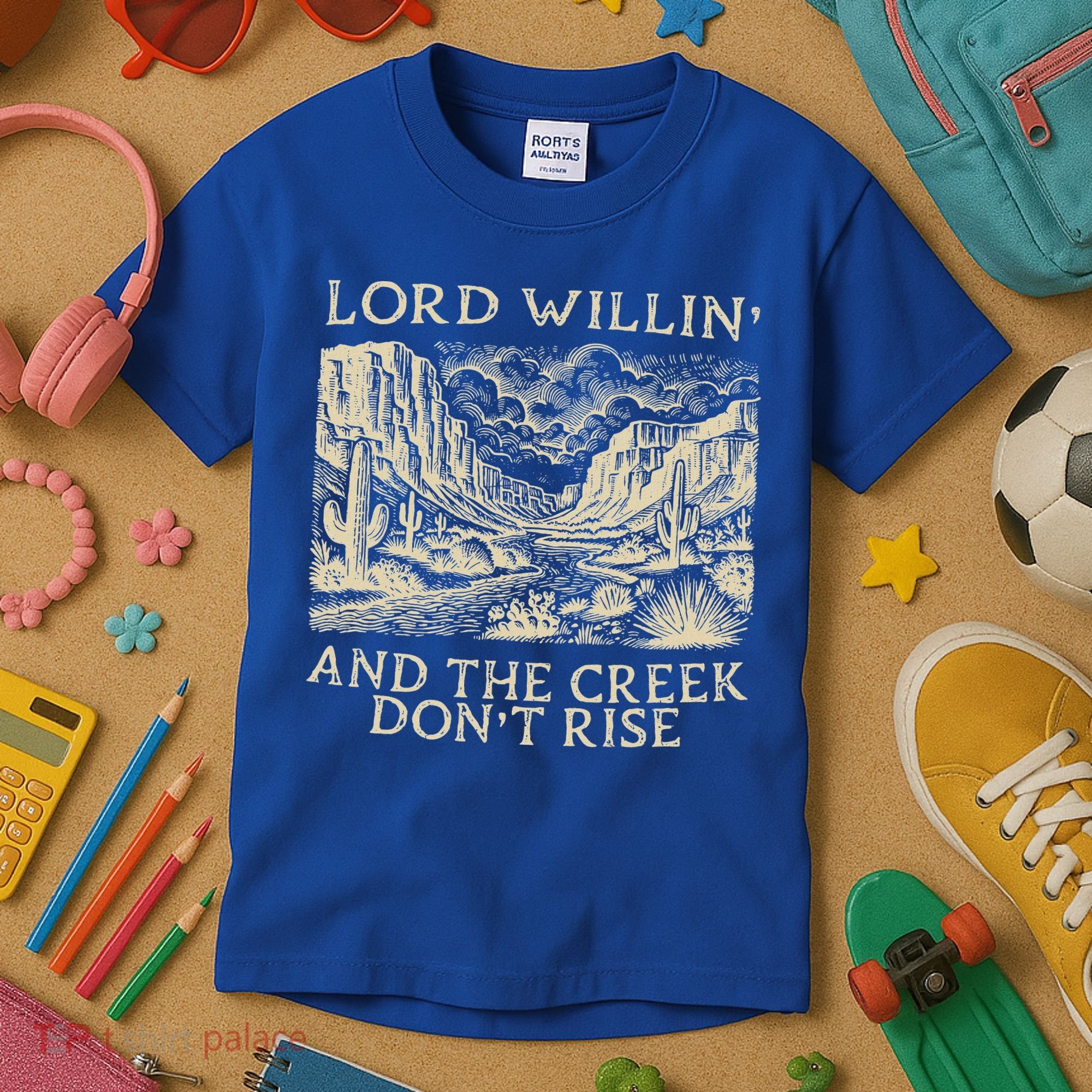 Lord Willing And The Creek DonT Rise Kids T-Shirt