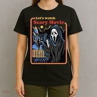 Let's Watch A Scary Movie Funny Halloween T-Shirt thumb 4