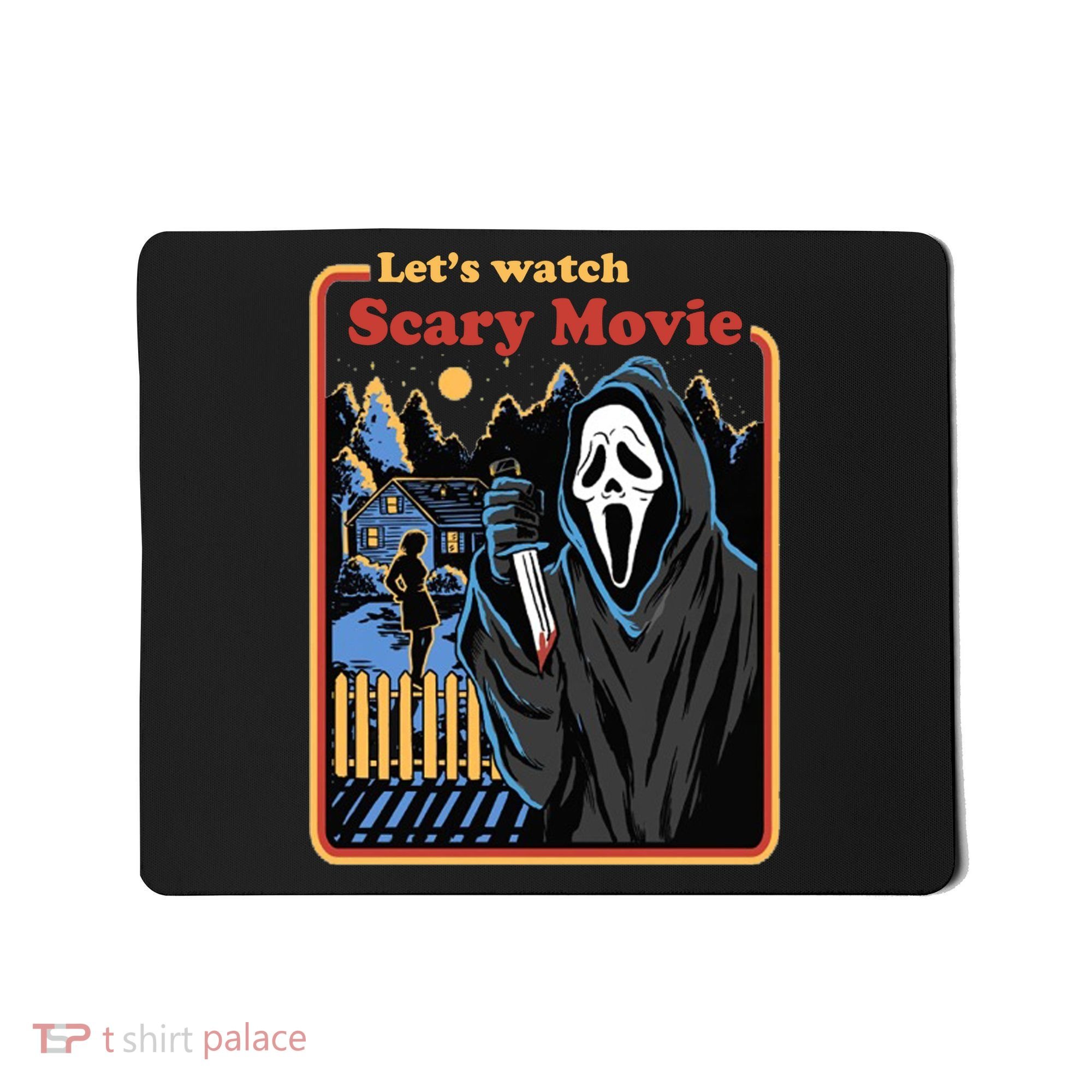 Let's Watch A Scary Movie Funny Halloween Mousepad