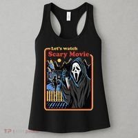Let's Watch A Scary Movie Funny Halloween Women's Tank Top thumb 3