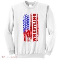 Love Wrestling American Flag Wrestling Coaches Sweatshirt thumb 0